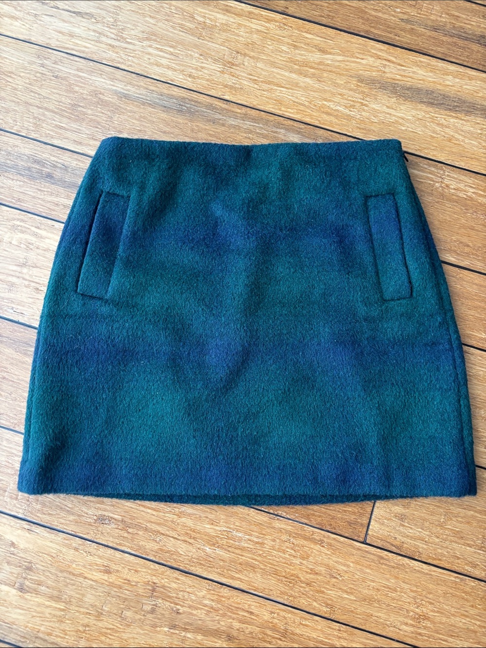 Loft Green and Blue Felt Mini Skirt Size 6